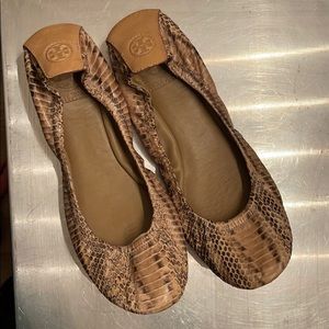 Tory Burch Snakeskin Flats